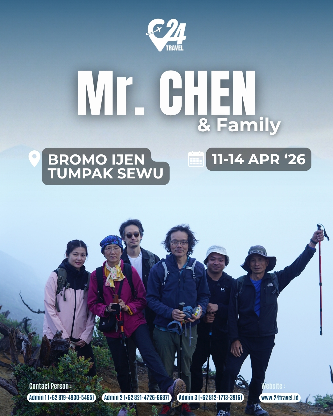 Setiap perjalanan keluarga selalu punya cerita yang tak terlupakan.
Bromo, Ijen, dan Tumpak Sewu menghadirkan petualangan indah yang penuh kekaguman dan kebersamaan.
Yuk, rencanakan perjalanan seru yang membawa banyak pengalaman baru bersama keluarga tercinta.Info promo & konsultasi klik link bio 👉 @24travel.id#24travel #semuabisaliburan #paketwisatabromo #tripbromoijen #triptumpaksewu