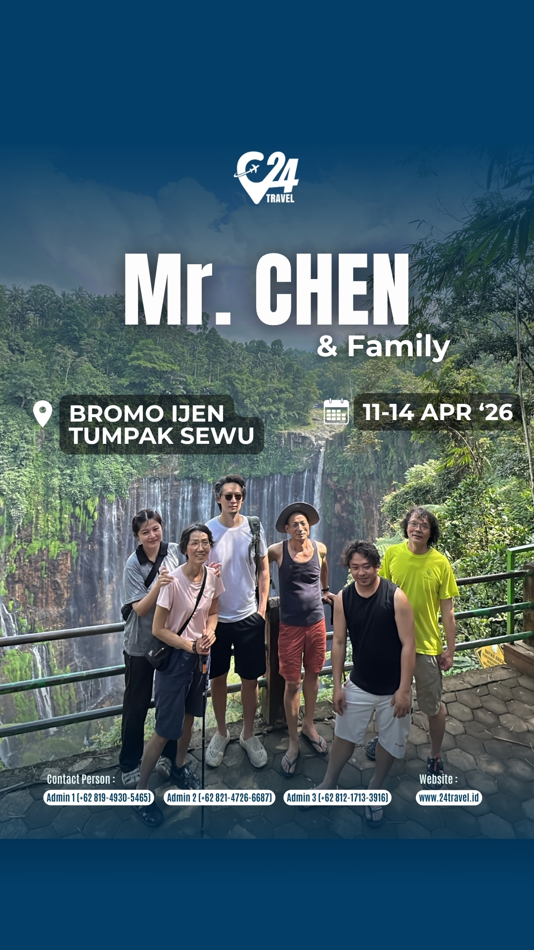 Petualangan terbaik selalu terasa lebih spesial saat dijalani bersama keluarga.
Bromo, Ijen, dan Tumpak Sewu menghadirkan pengalaman yang penuh keindahan dan rasa takjub.
Yuk, agendakan perjalanan yang membawa banyak cerita baru dan kenangan hangat bersama orang tersayang.Info promo & konsultasi klik link bio 👉 @24travel.id#24travel #semuabisaliburan #paketwisatabromo #tripbromoijen #triptumpaksewu