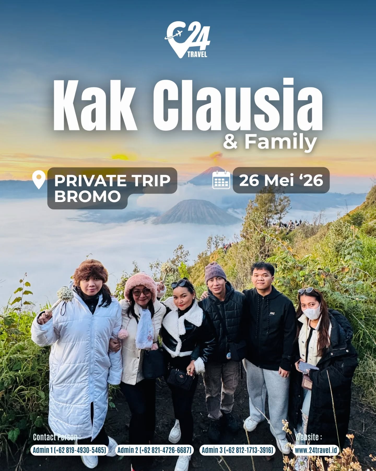 Menjelajahi Bromo bersama orang-orang tersayang membuat setiap momen terasa lebih seru dan berkesan.
Yuk, rencanakan family trip yang nyaman dan penuh quality time bersama keluarga tercinta 🤍
Info promo & konsultasi klik link bio 👉 @24travel.id#24travel #semuabisaliburan #paketwisatabromo #tripbromo