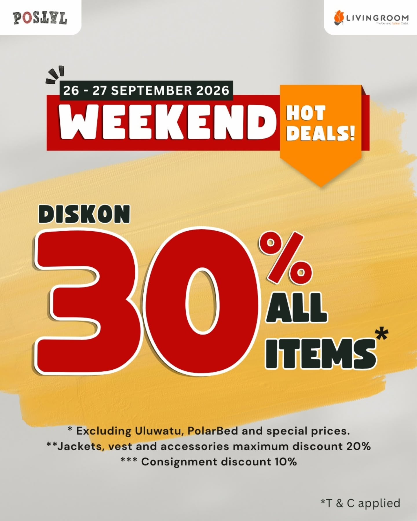 Buat yang gak kebagian diskon hari ini ga usah risau. Besok Livingroom ada diskon 30% all item ya
Di tunggu kedatangannya 🥰