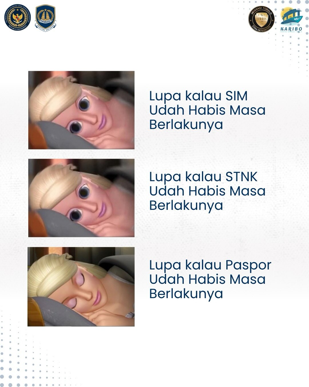 Sobat Mido mau bikin paspor ? Ini nih hal yang perlu kamu perhatikan setelah mengajukan paspor melalui M-Paspor.
π 1. Segera bayar billing M-Paspor
Billing pembayaran hanya berlaku 2 jam. Pastikan pembayaran dilakukan dalam batas waktu agar proses permohonan dapat dilanjutkan.
π
2. Datang sesuai jadwal
Pastikan datang ke kantor imigrasi sesuai tanggal dan waktu yang telah dipilih di M-Paspor. Jika tidak hadir sesuai jadwal, permohonan akan hangus dan pembayaran tidak dapat dikembalikan.
π 3. Simpan paspor dengan baik
Paspor merupakan dokumen penting. Jaga dan simpan dengan baik karena:
β Paspor rusak β denda Rp500.000
β Paspor hilang β denda Rp1.000.000
β³ 4. Paspor habis masa berlaku? Tidak perlu khawatir!
Jika paspor telah habis masa berlakunya dan belum akan digunakan tidak usah risau sebab tidak ada denda ataupun sanksi yang dikenakan hanya karena masa berlaku paspor telah habis.
Jadi Sobat Mido ayo lebih teliti dalam mengurus dan menjaga paspor!
Pastikan pembayaran tepat waktu, hadir sesuai jadwal, dan simpan paspor dengan aman.
#ImigrasiHalut #ImigrasiIndonesia #MPaspor #Paspor #hendarsammarantoko